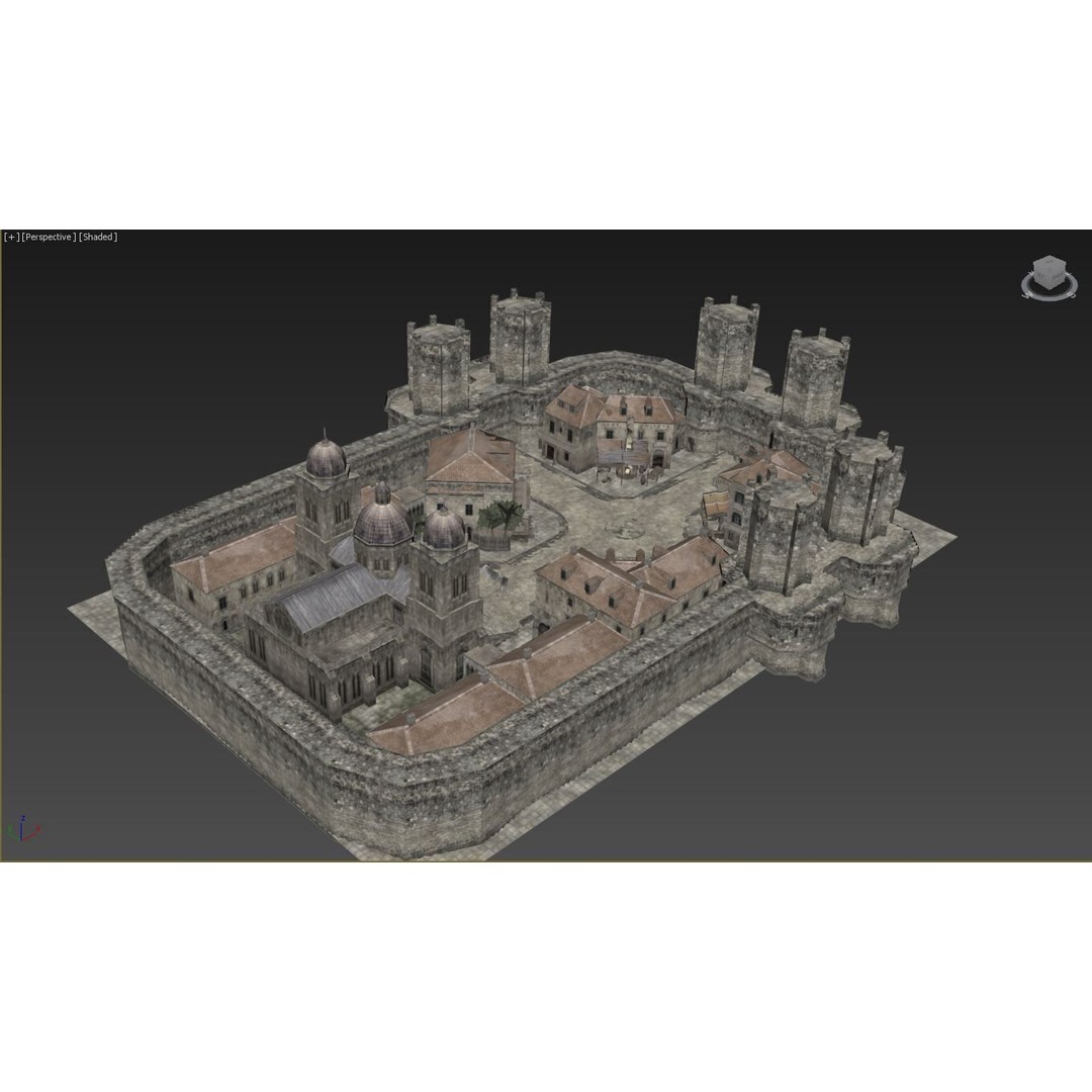 Old German Town 3D Model – Historic Architectural Asset, FBX - View 6