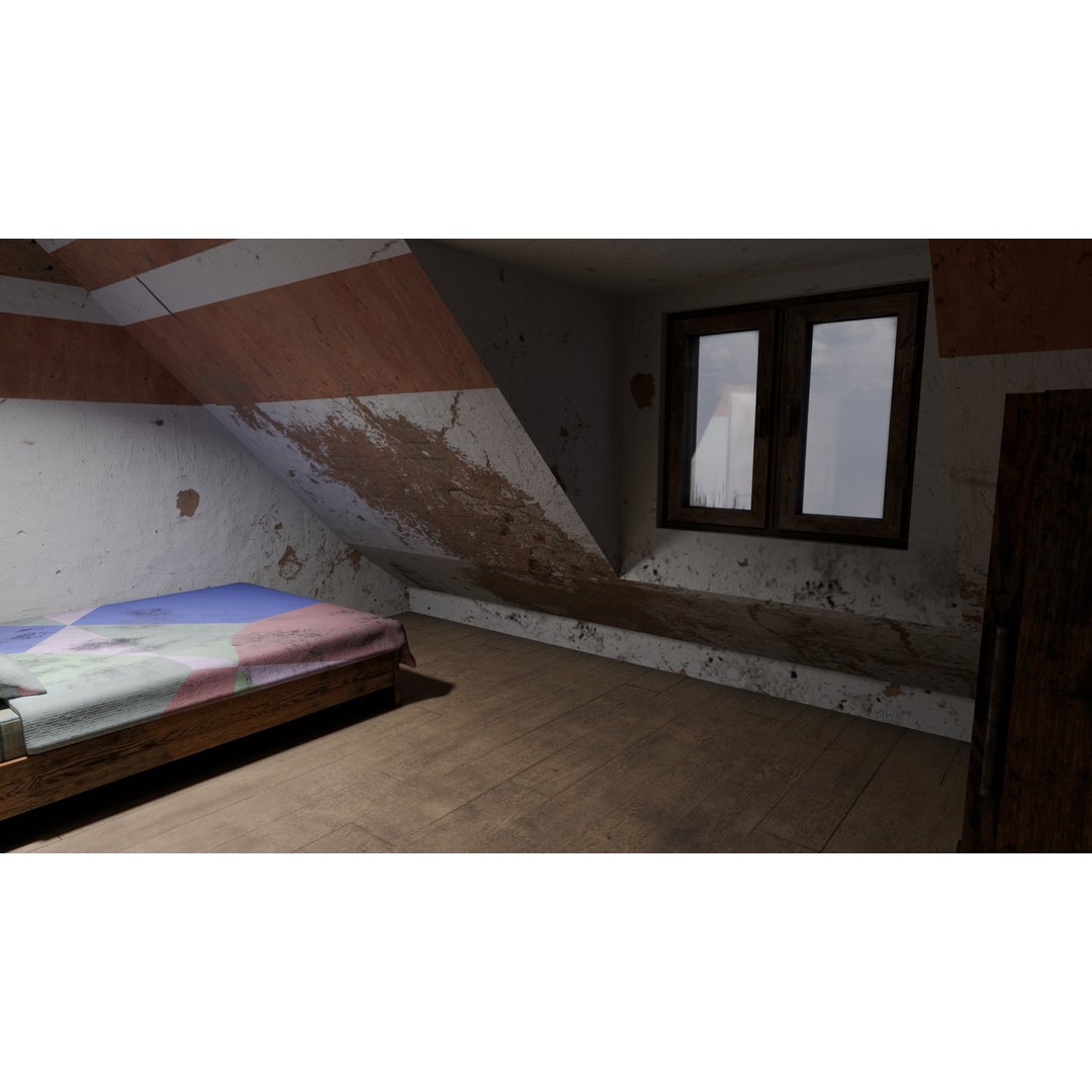 Orange House 3D Model – Low Poly Architectural Asset, FBX, OBJ - View 10