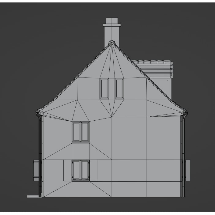 Orange House 3D Model – Low Poly Architectural Asset, FBX, OBJ - View 13