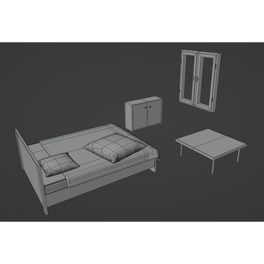 Orange House 3D Model – Low Poly Architectural Asset, FBX, OBJ - View 15