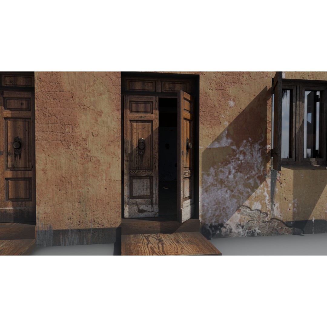 Orange House 3D Model – Low Poly Architectural Asset, FBX, OBJ - View 5