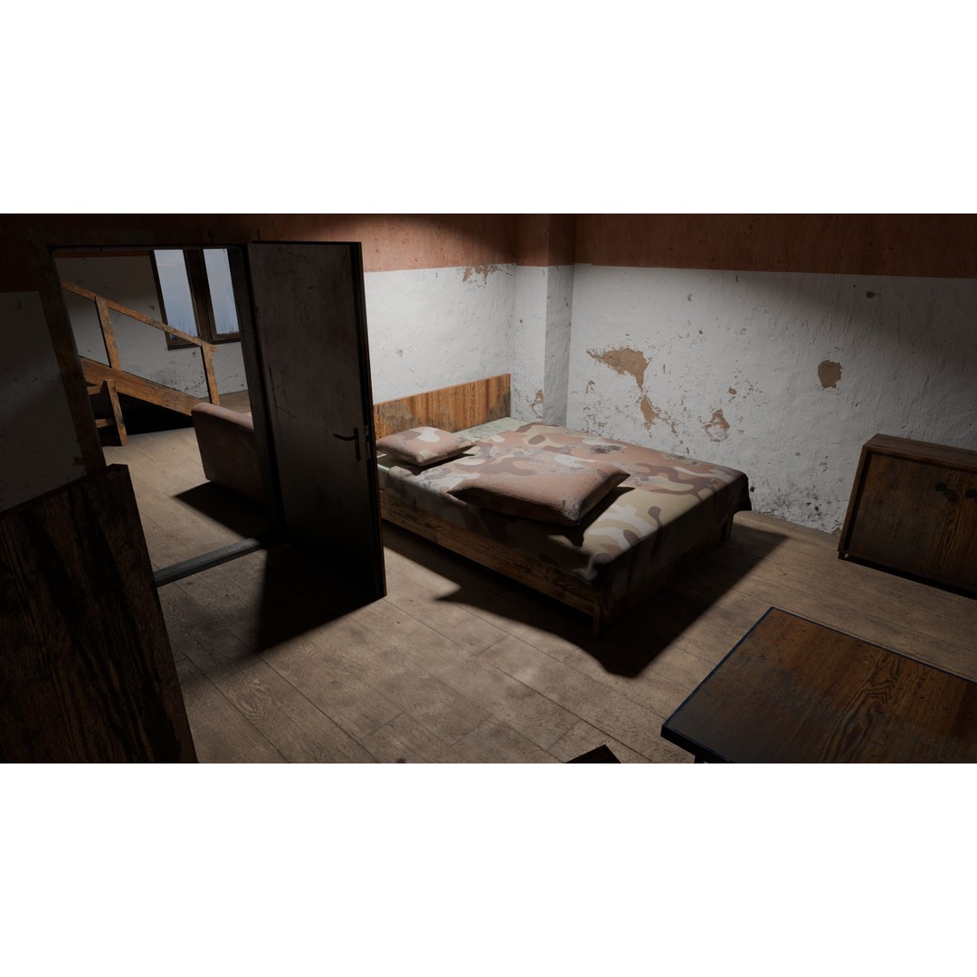 Orange House 3D Model – Low Poly Architectural Asset, FBX, OBJ - View 9