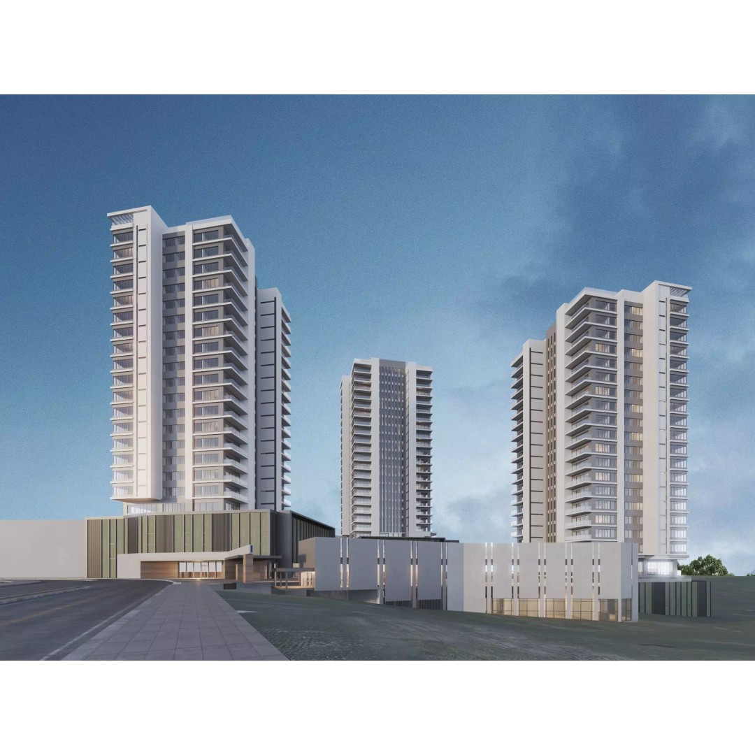 Mixed Use Building Towers 3D Model – Modern Design, FBX, OBJ, Archviz - View 2
