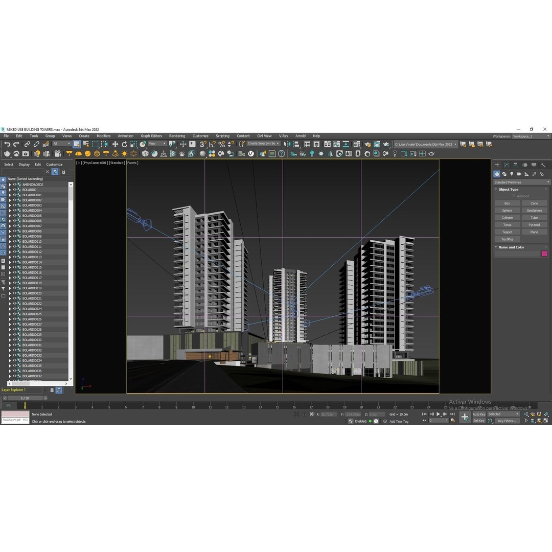 Mixed Use Building Towers 3D Model – Modern Design, FBX, OBJ, Archviz - View 23