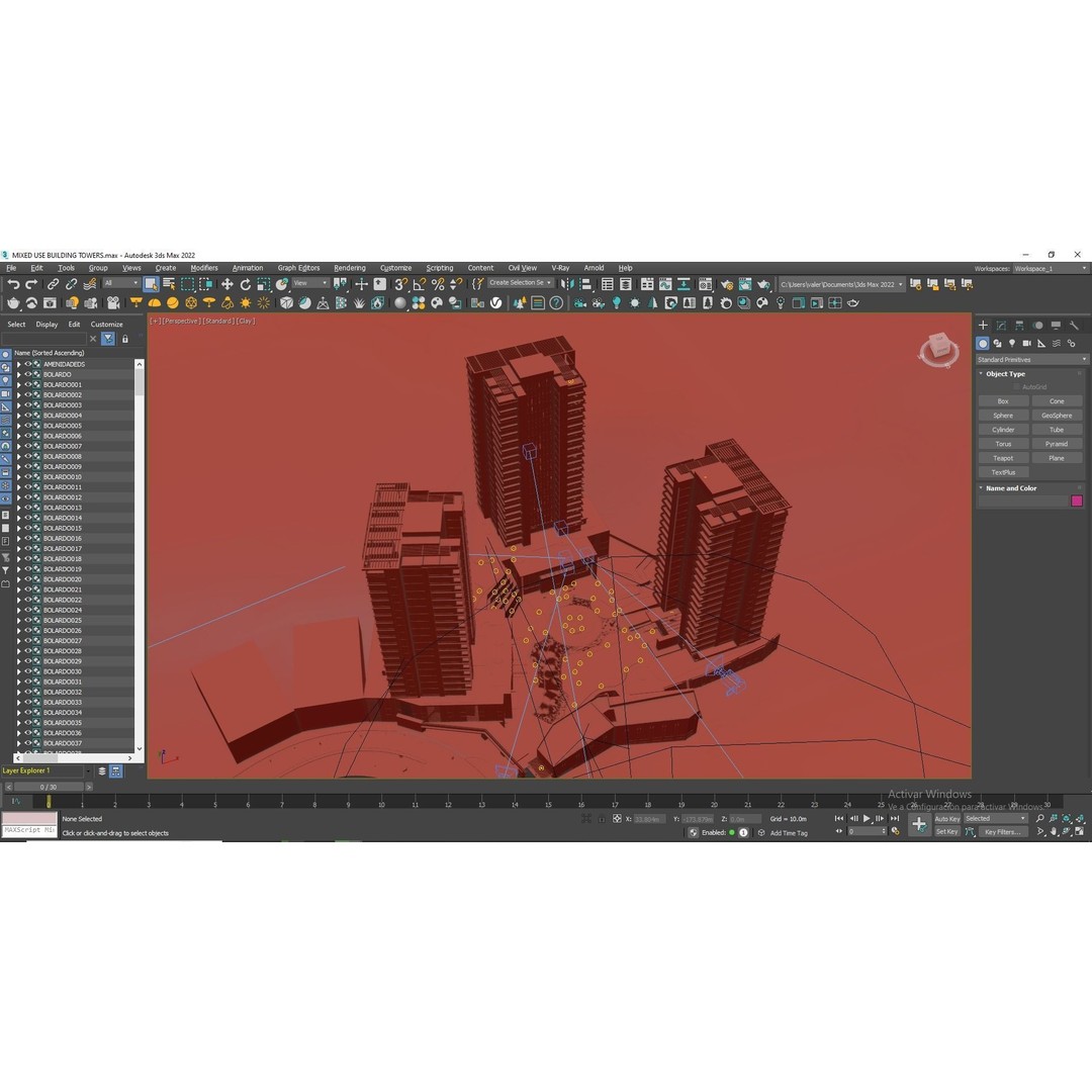 Mixed Use Building Towers 3D Model – Modern Design, FBX, OBJ, Archviz - View 24
