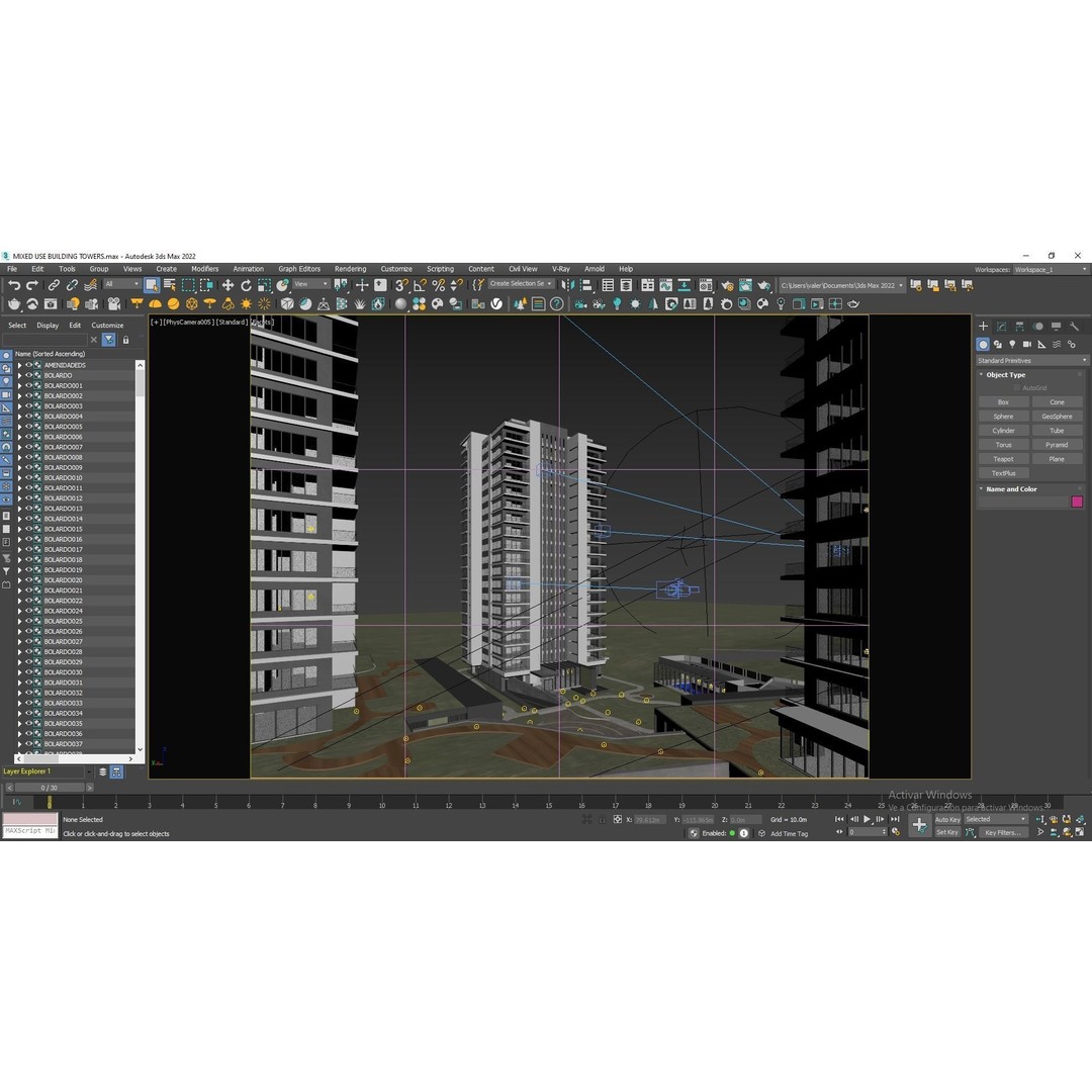 Mixed Use Building Towers 3D Model – Modern Design, FBX, OBJ, Archviz - View 25