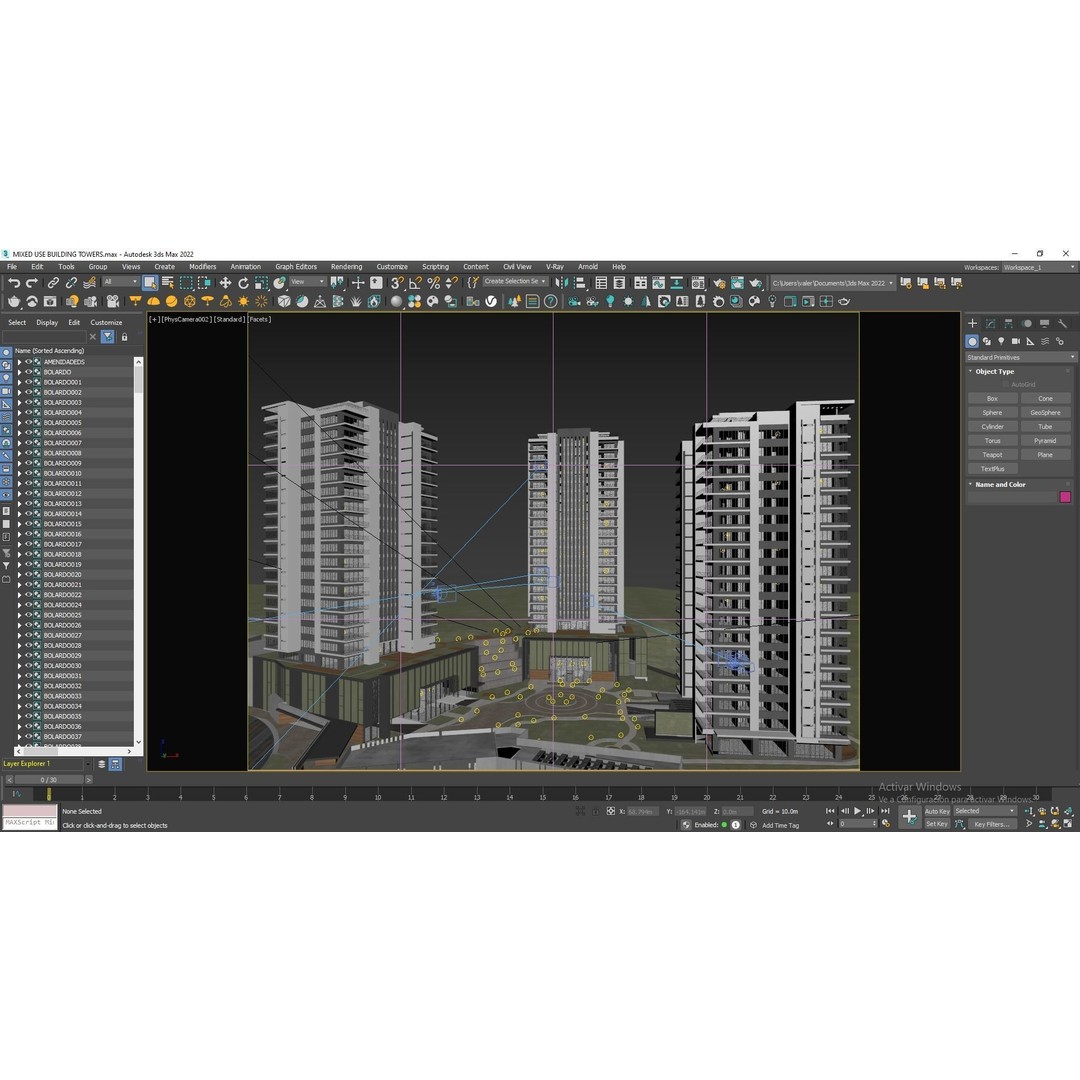 Mixed Use Building Towers 3D Model – Modern Design, FBX, OBJ, Archviz - View 28