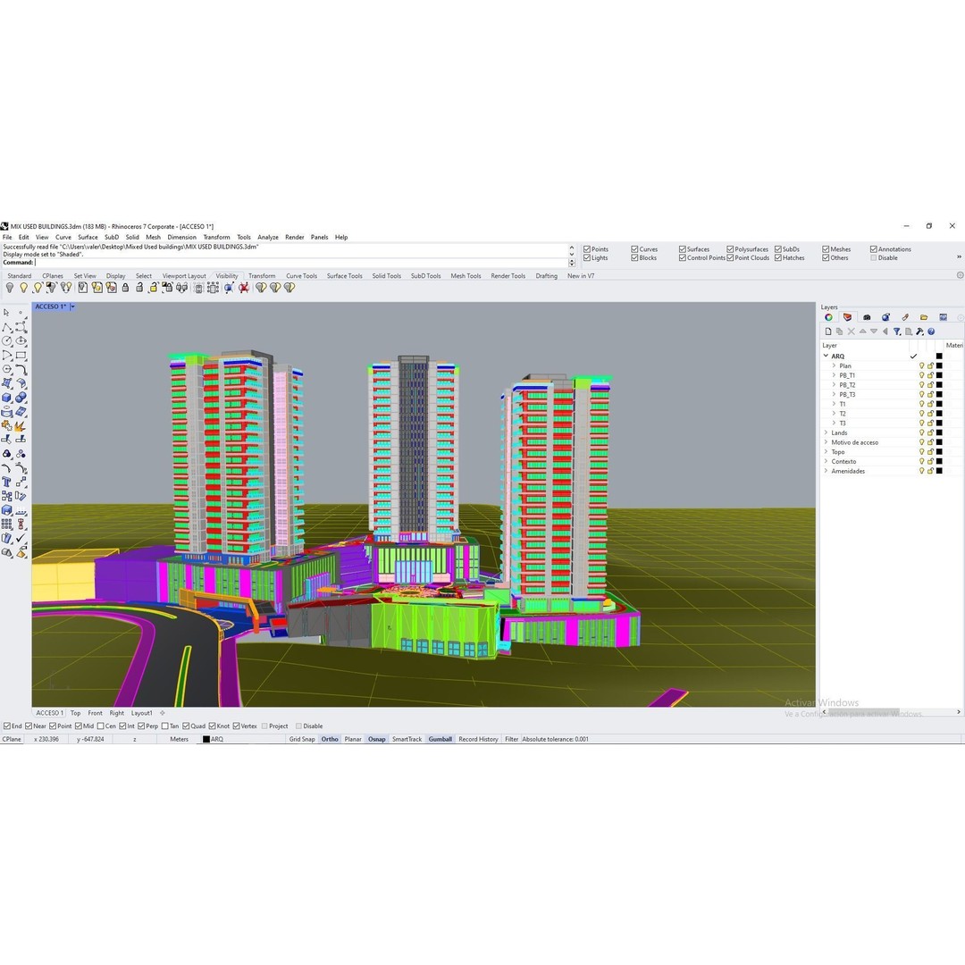 Mixed Use Building Towers 3D Model – Modern Design, FBX, OBJ, Archviz - View 30