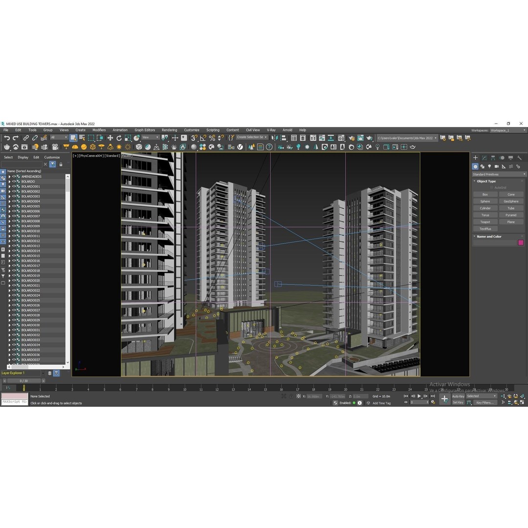 Mixed Use Building Towers 3D Model – Modern Design, FBX, OBJ, Archviz - View 34