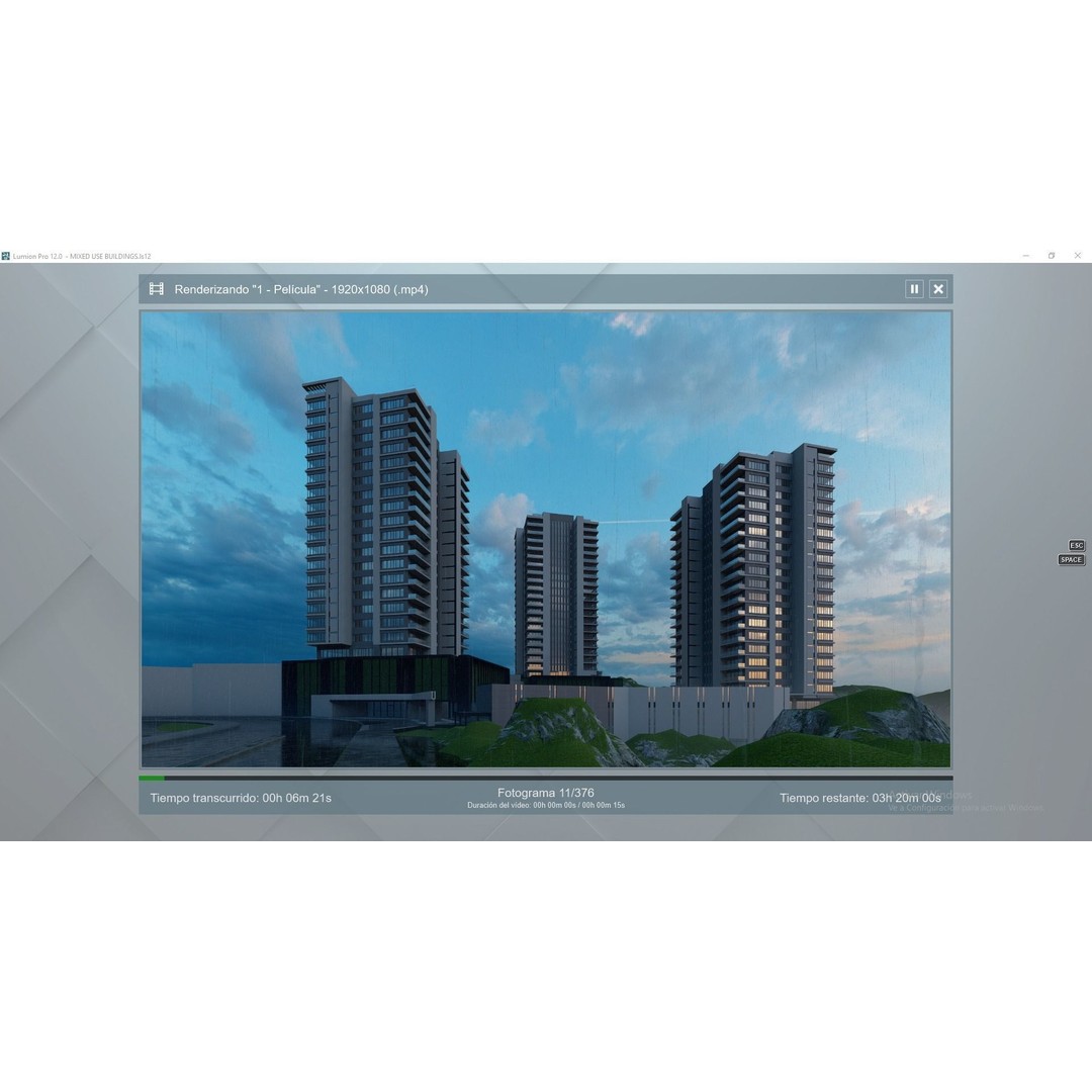 Mixed Use Building Towers 3D Model – Modern Design, FBX, OBJ, Archviz - View 7
