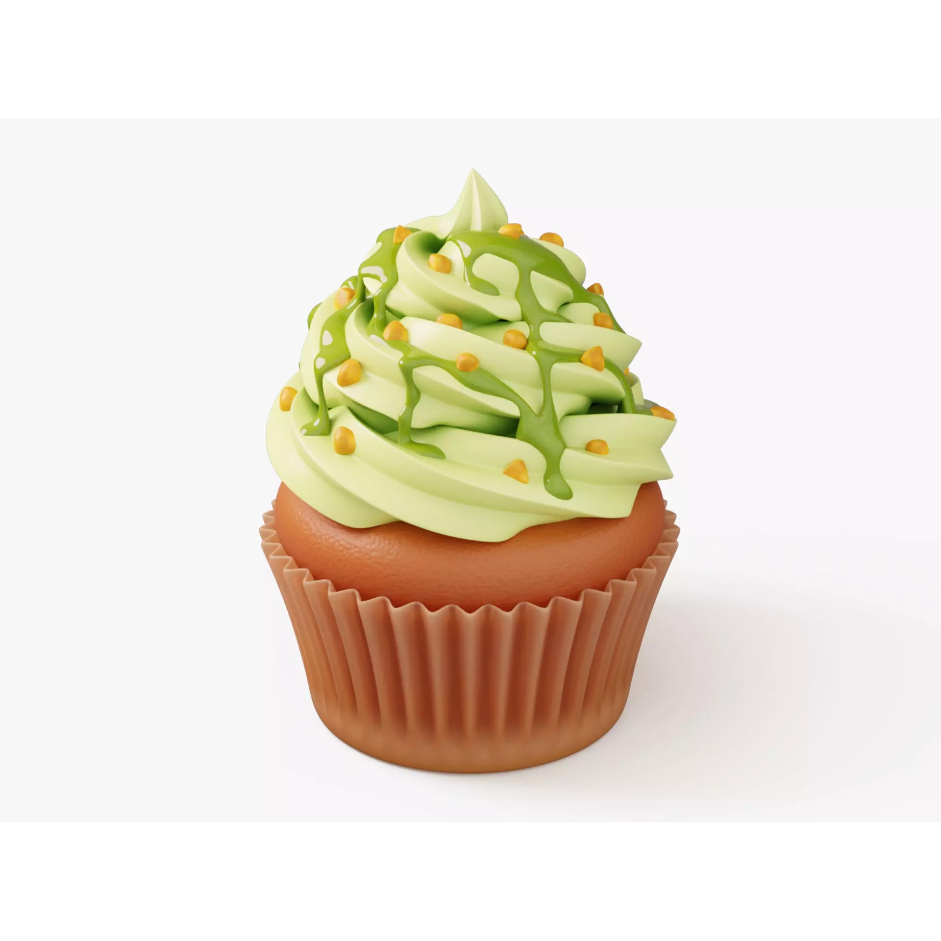 Pistachio Cupcake - Game-Ready 3D Model - View 2