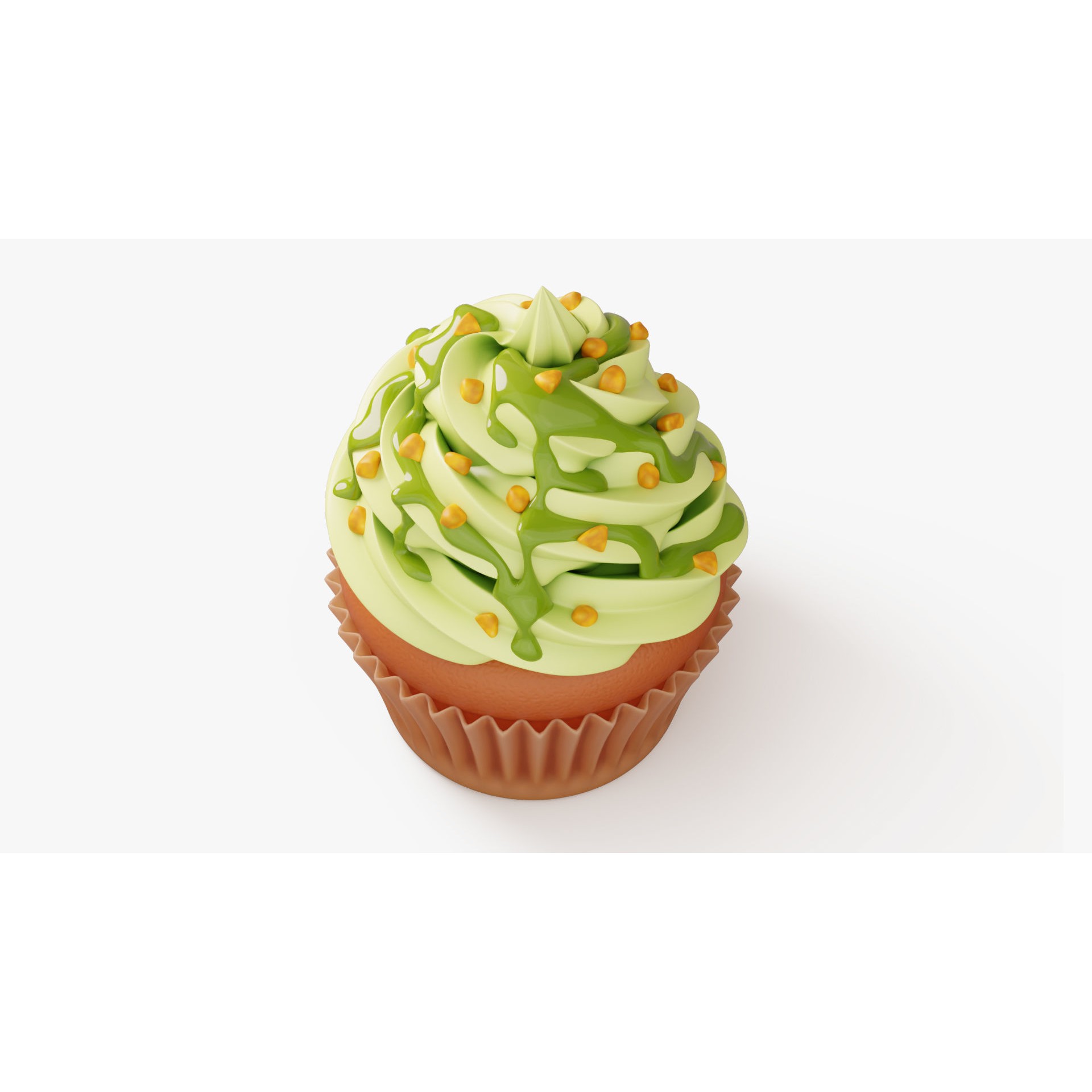 Pistachio Cupcake - Game-Ready 3D Model - View 5