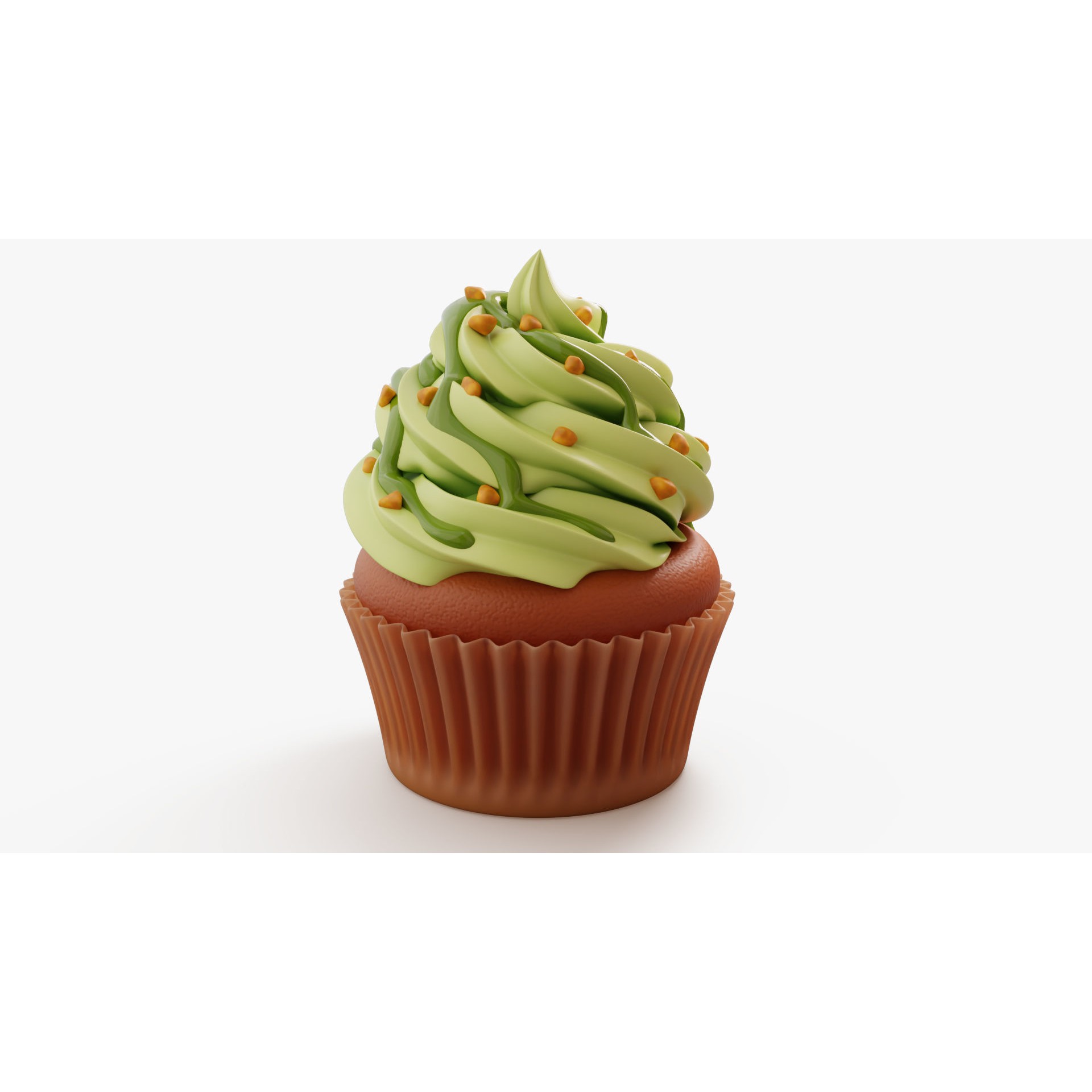 Pistachio Cupcake - Game-Ready 3D Model - View 6