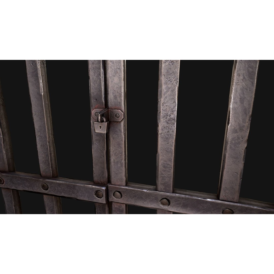 Medieval Prison Bars 3D Model – Low Poly Game Asset, FBX - View 18