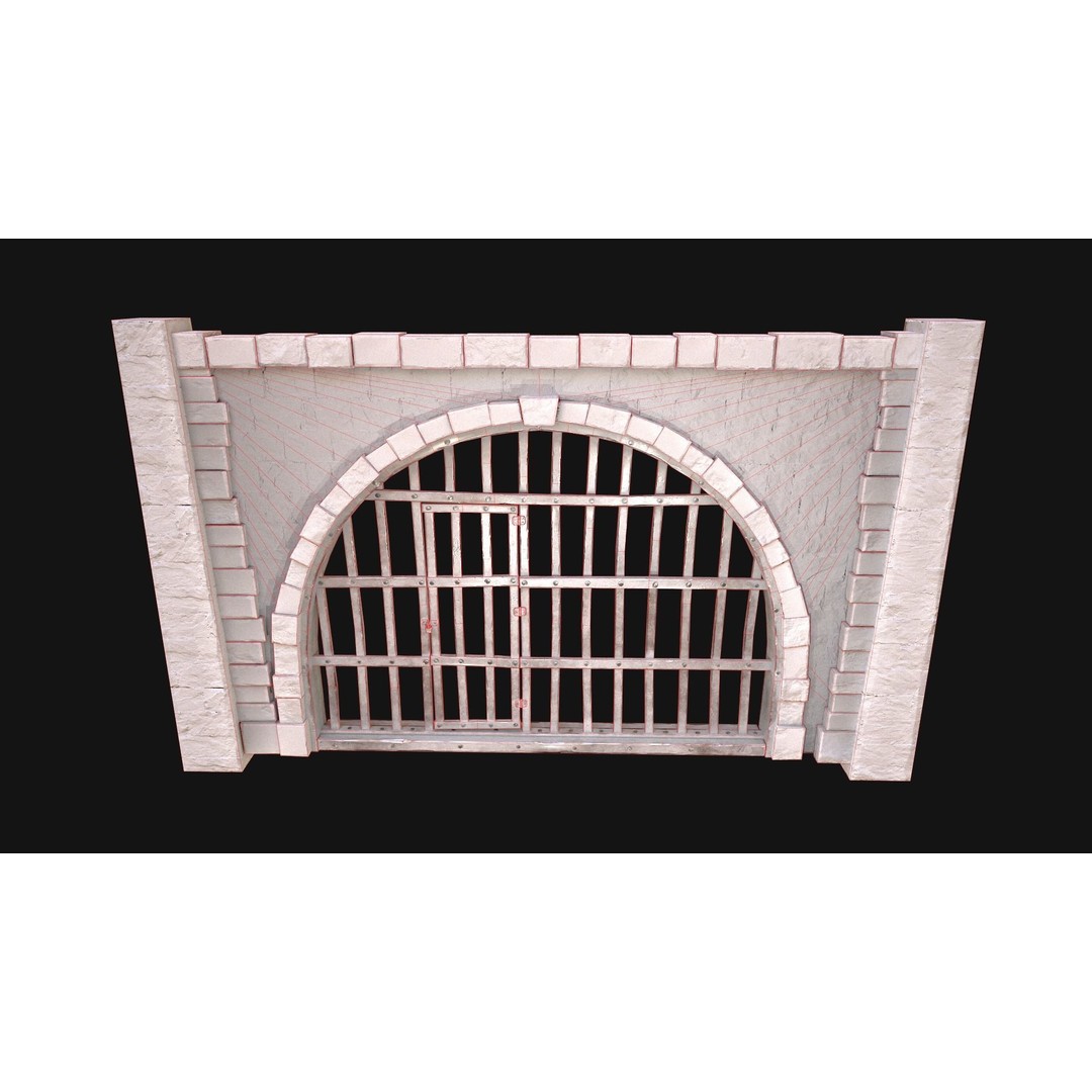 Medieval Prison Bars 3D Model – Low Poly Game Asset, FBX - View 6
