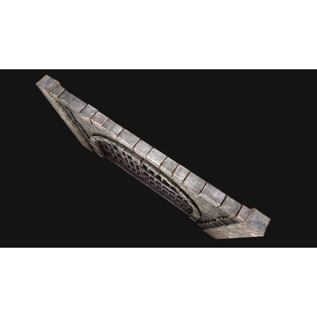 Medieval Prison Bars 3D Model – Low Poly Game Asset, FBX - View 9