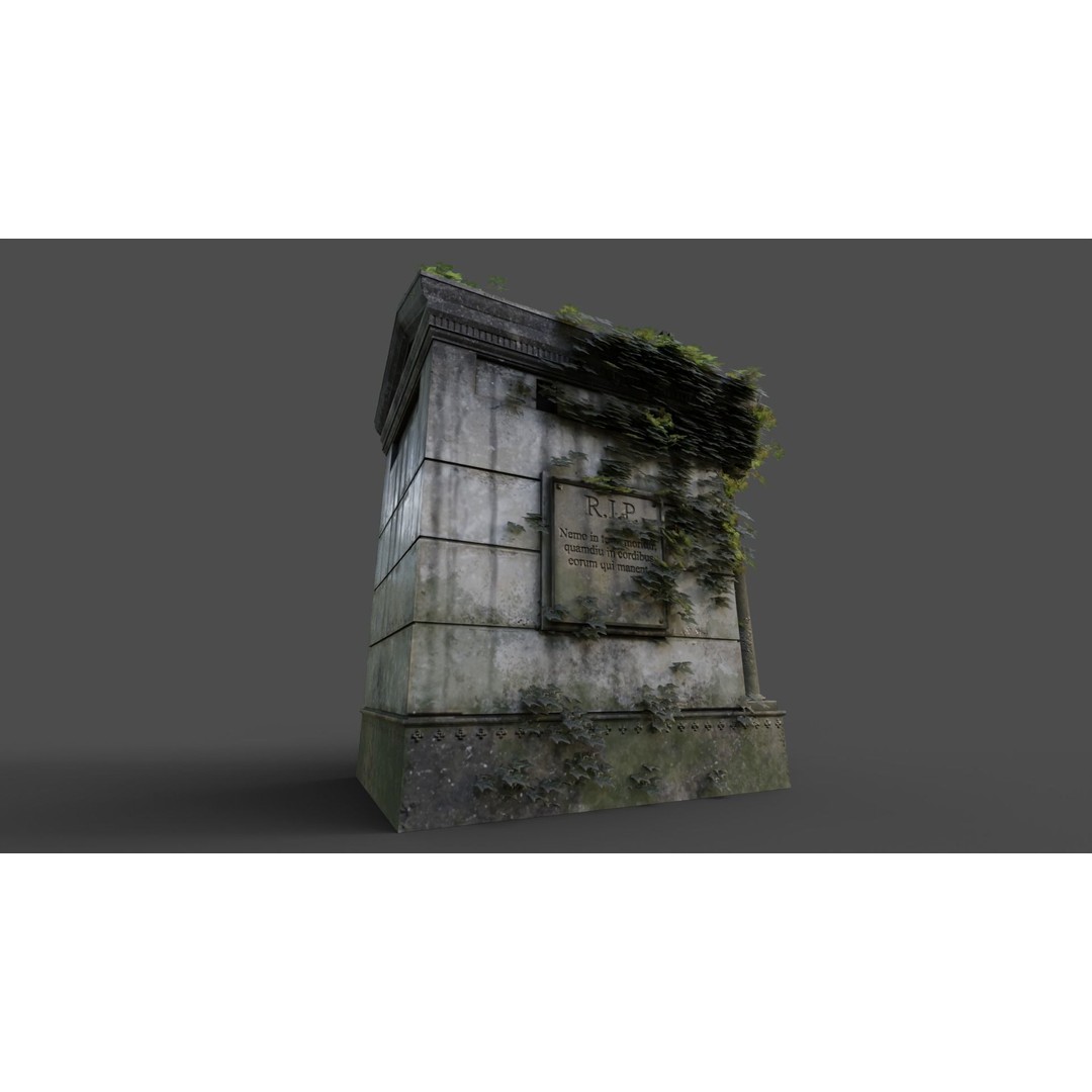Cemetery Mausoleum 3D Model – Low Poly Game Asset, FBX & OBJ - View 23