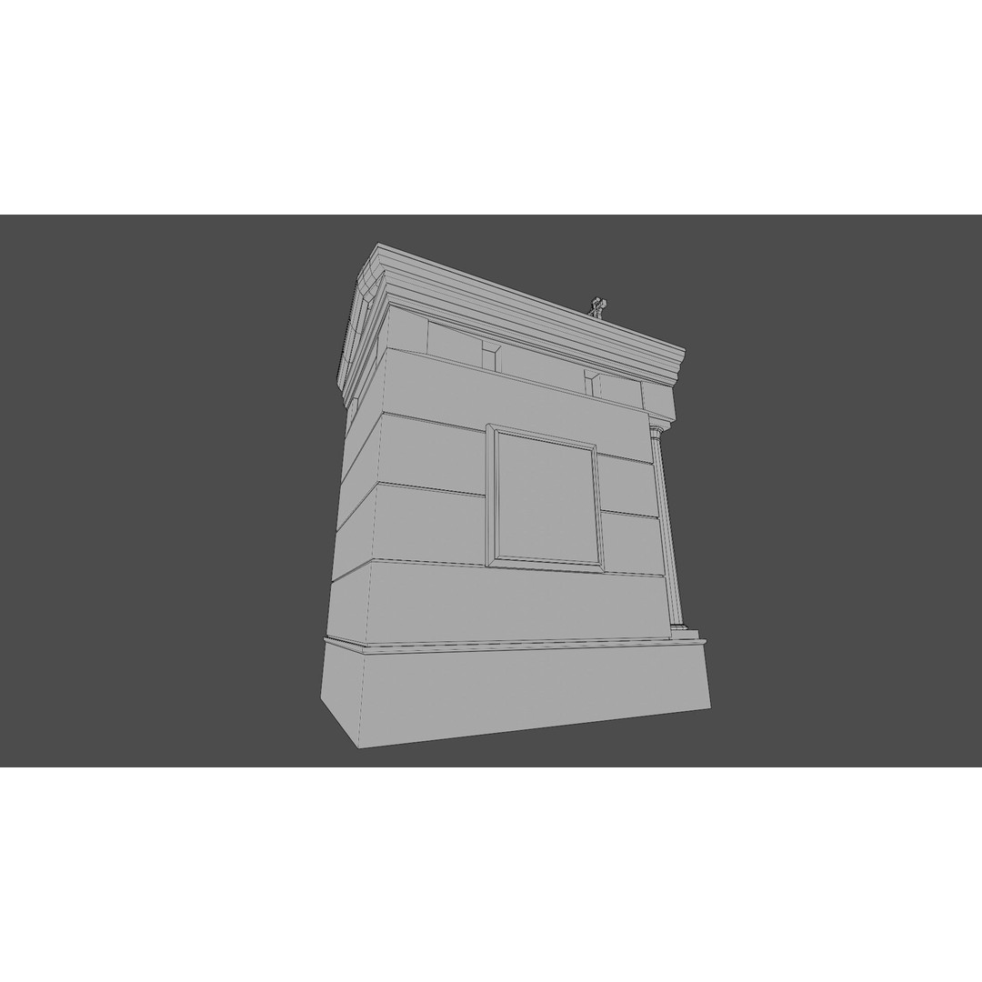 Cemetery Mausoleum 3D Model – Low Poly Game Asset, FBX & OBJ - View 26
