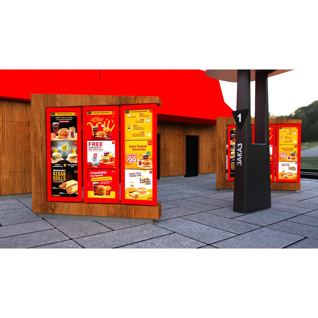 McDonald's Restaurant 3D Model – High-Quality Game Asset, FBX, OBJ