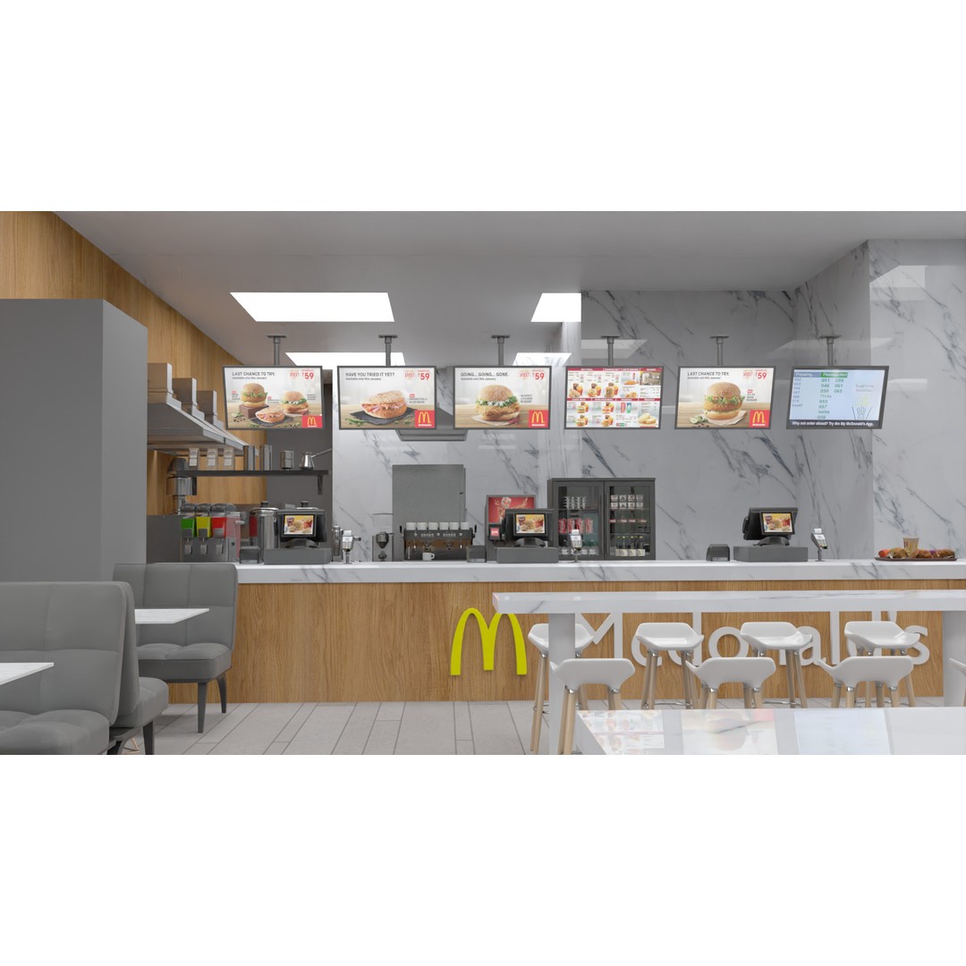 McDonald's Restaurant 3D Model – High-Quality Game Asset, FBX, OBJ - View 13