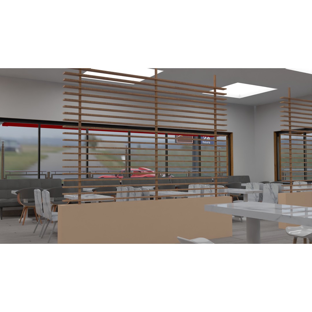 McDonald's Restaurant 3D Model – High-Quality Game Asset, FBX, OBJ - View 14