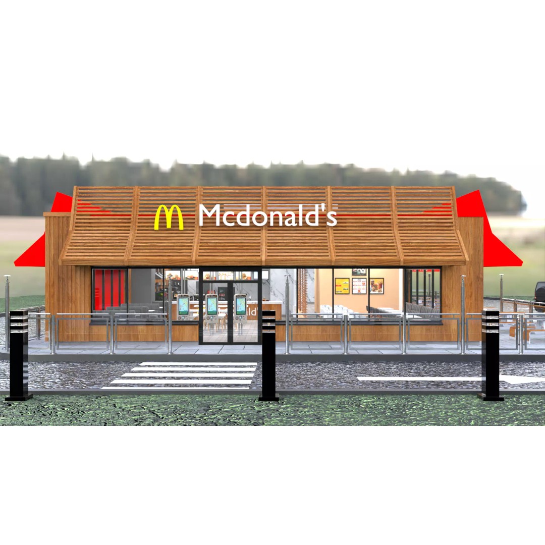 McDonald's Restaurant 3D Model – High-Quality Game Asset, FBX, OBJ - View 2