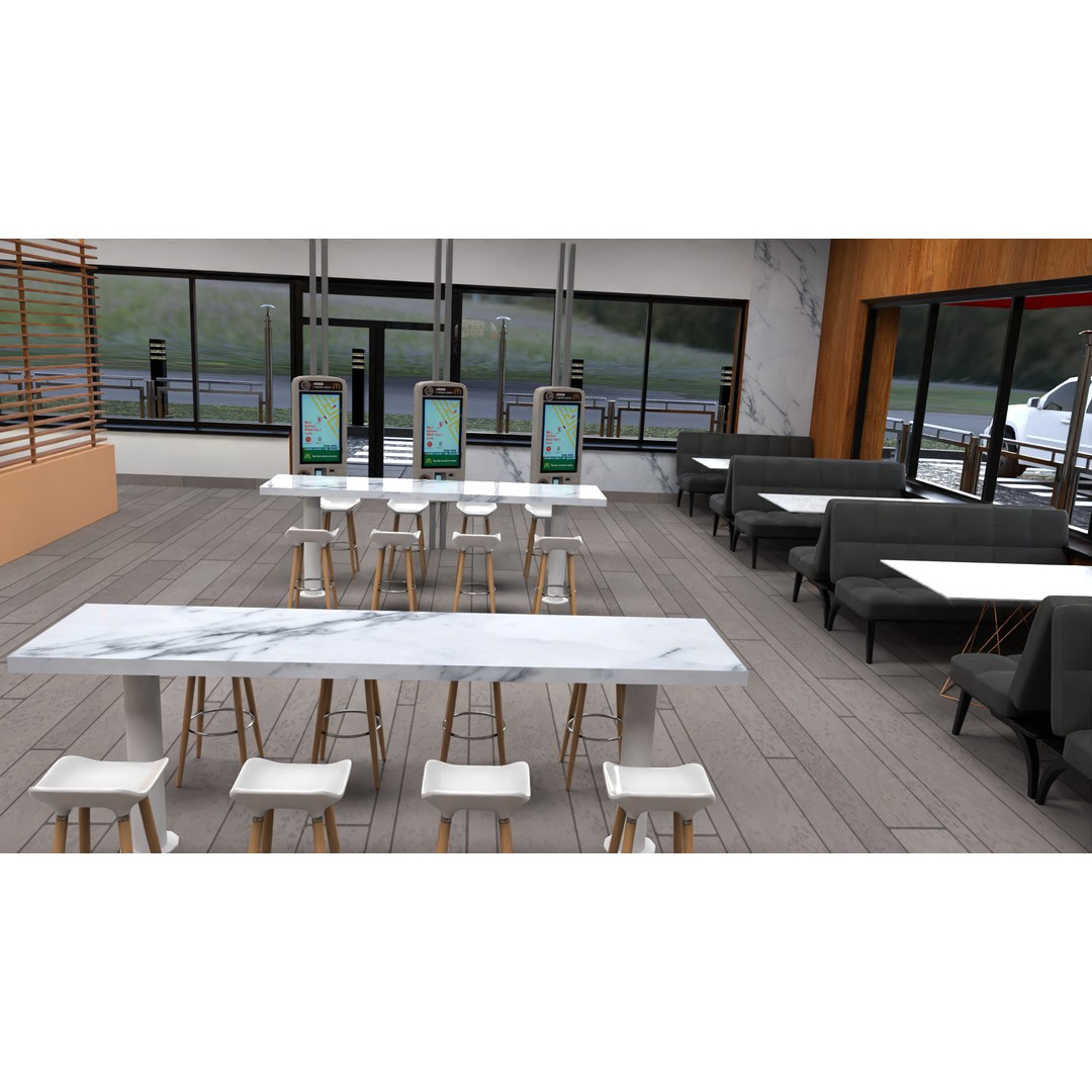 McDonald's Restaurant 3D Model – High-Quality Game Asset, FBX, OBJ - View 20