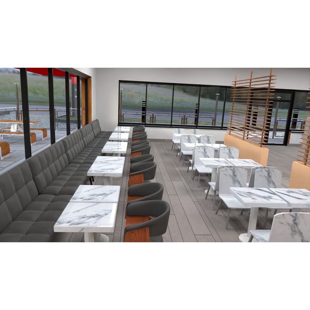 McDonald's Restaurant 3D Model – High-Quality Game Asset, FBX, OBJ - View 21