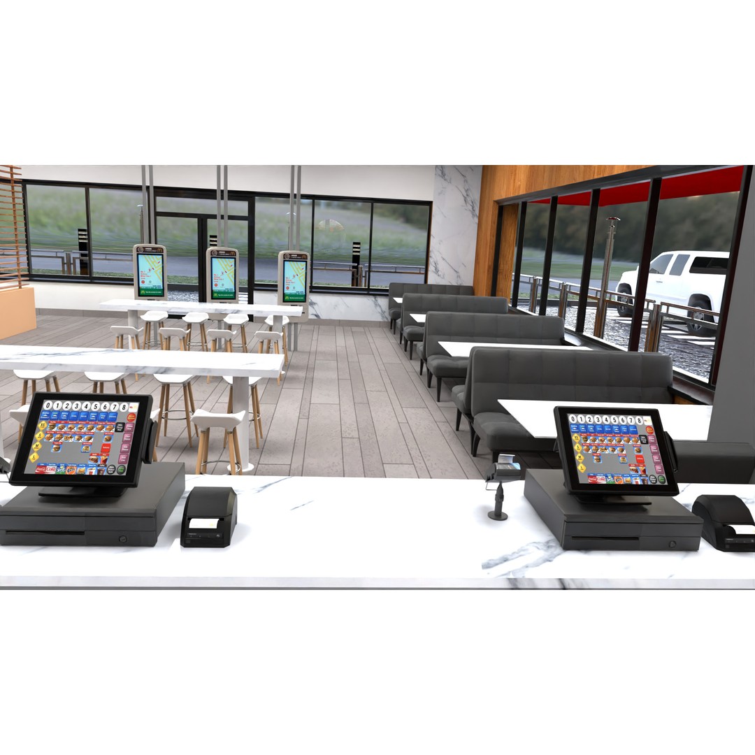 McDonald's Restaurant 3D Model – High-Quality Game Asset, FBX, OBJ - View 22