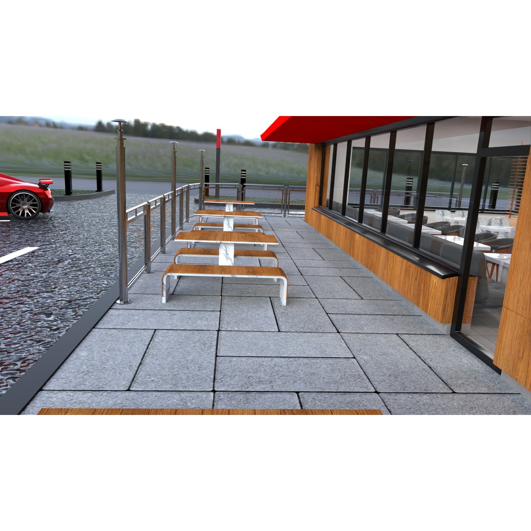 McDonald's Restaurant 3D Model – High-Quality Game Asset, FBX, OBJ - View 23