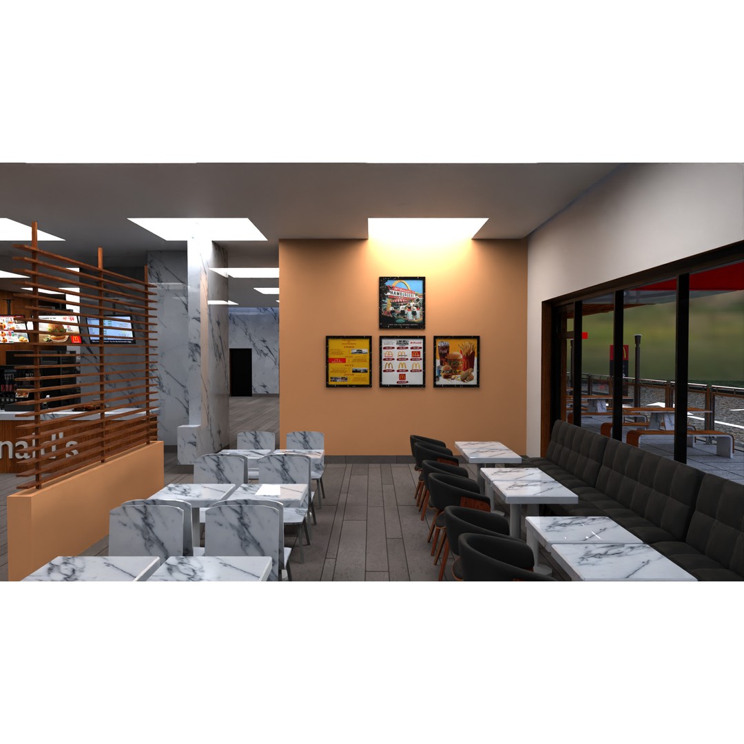 McDonald's Restaurant 3D Model – High-Quality Game Asset, FBX, OBJ - View 24