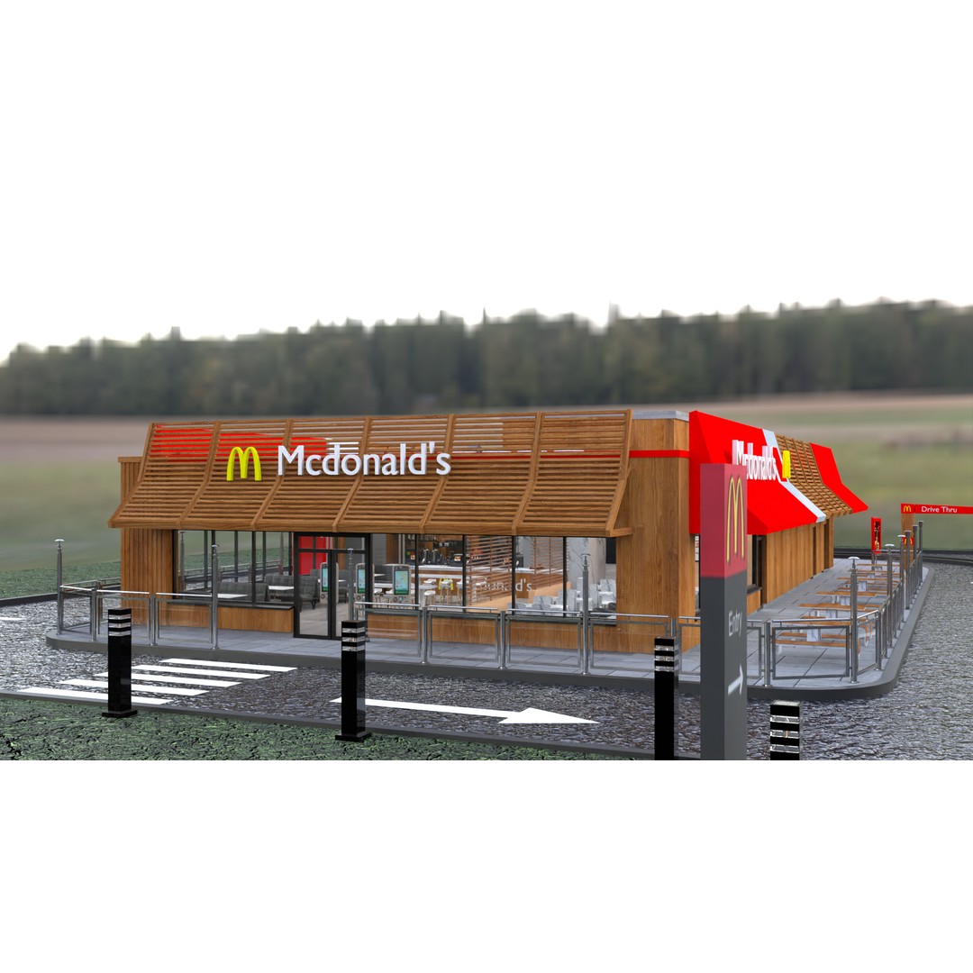 McDonald's Restaurant 3D Model – High-Quality Game Asset, FBX, OBJ - View 4