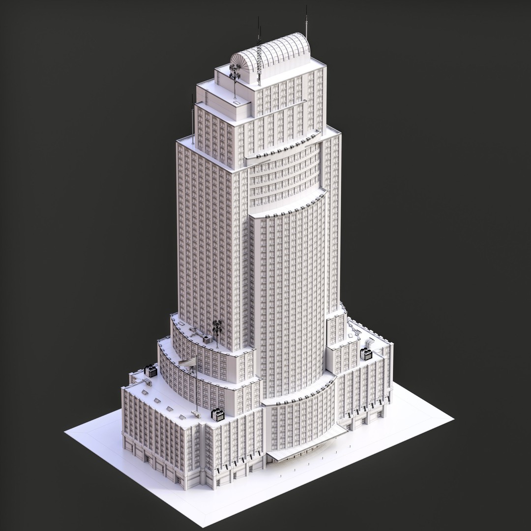 Building 3D Model – Low Poly NYC Style Architecture, FBX, OBJ