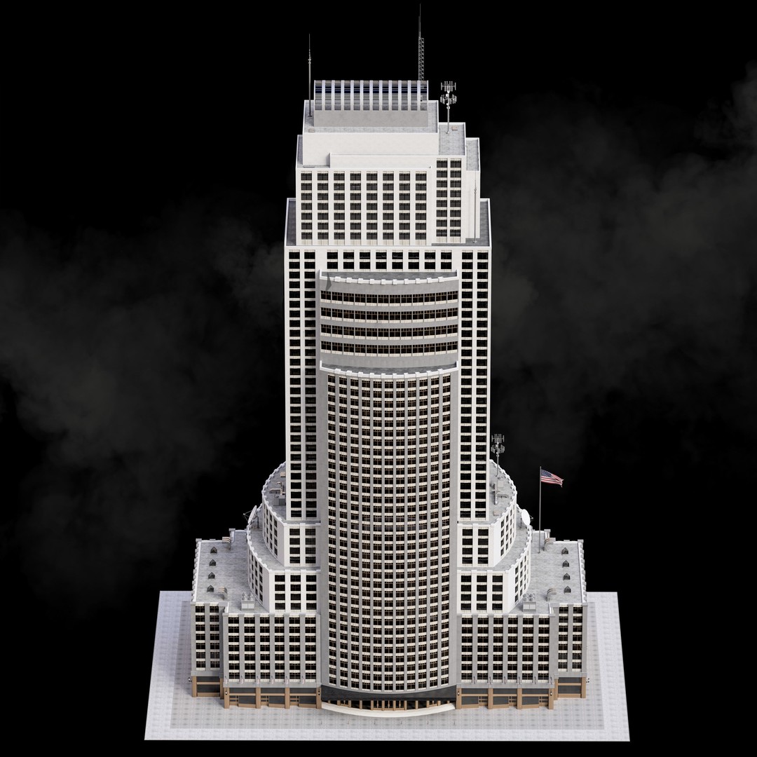 Building 3D Model – Low Poly NYC Style Architecture, FBX, OBJ - View 6