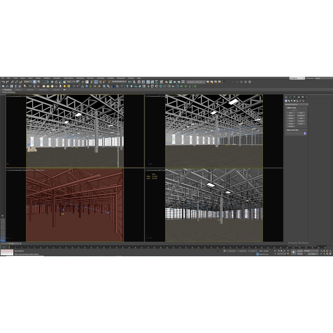 Low Poly Warehouse 3D Model – Versatile Interior Space, FBX, OBJ - View 7