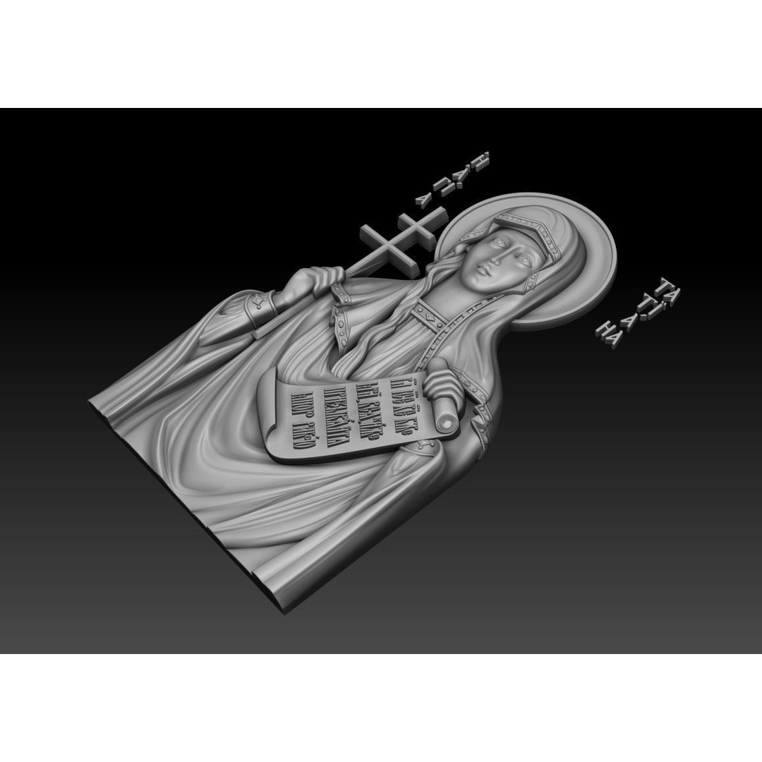 Saint Tatiana of Rome 3D Model – Orthodox Icon for CNC Milling