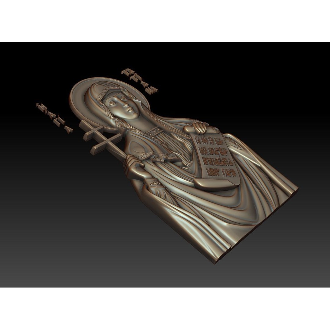 Saint Tatiana of Rome 3D Model – Orthodox Icon for CNC Milling - View 10