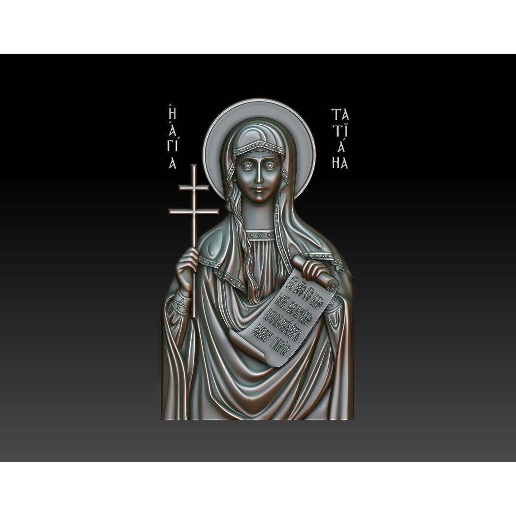 Saint Tatiana of Rome 3D Model – Orthodox Icon for CNC Milling - View 12