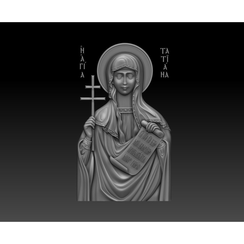 Saint Tatiana of Rome 3D Model – Orthodox Icon for CNC Milling - View 14