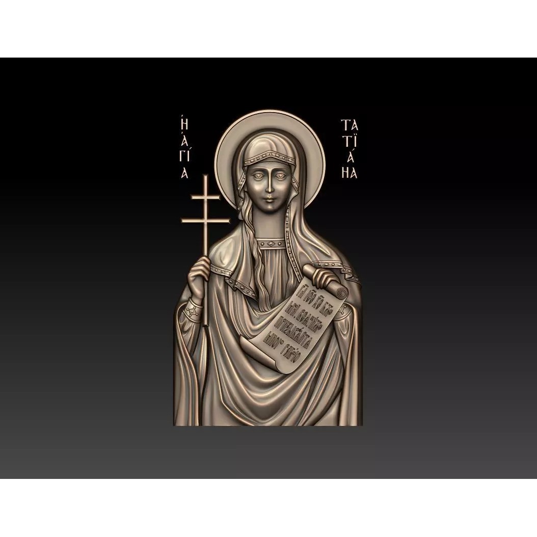 Saint Tatiana of Rome 3D Model – Orthodox Icon for CNC Milling - View 2
