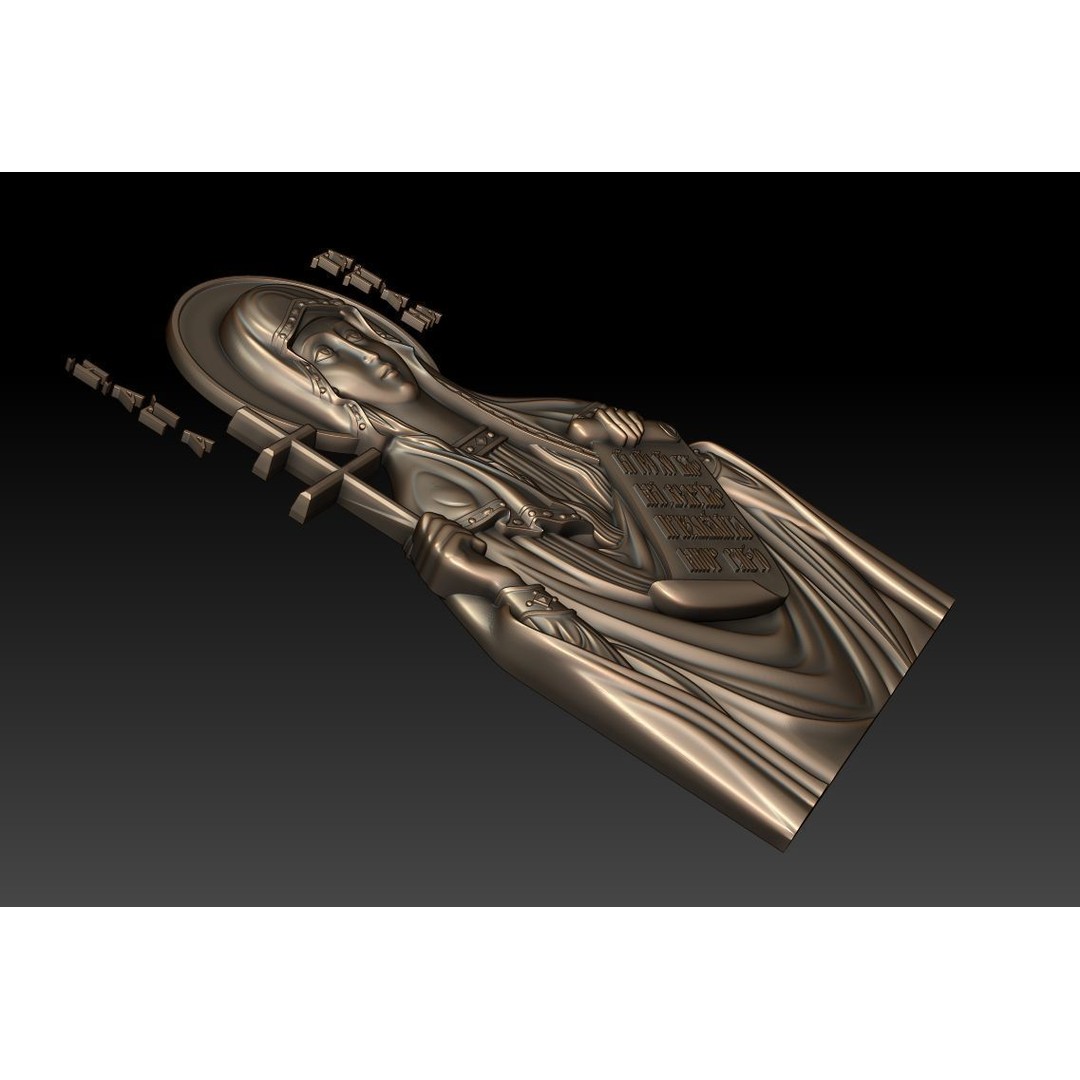 Saint Tatiana of Rome 3D Model – Orthodox Icon for CNC Milling - View 3