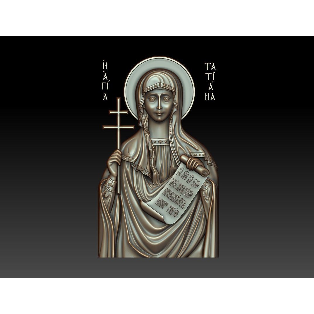 Saint Tatiana of Rome 3D Model – Orthodox Icon for CNC Milling - View 9