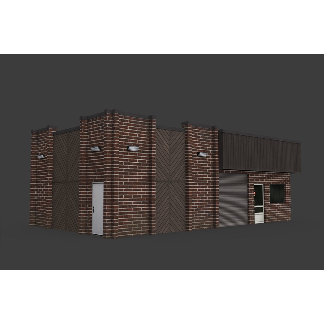 City Buildings 3D Model – Low Poly Industrial Pack for Games, FBX - View 22