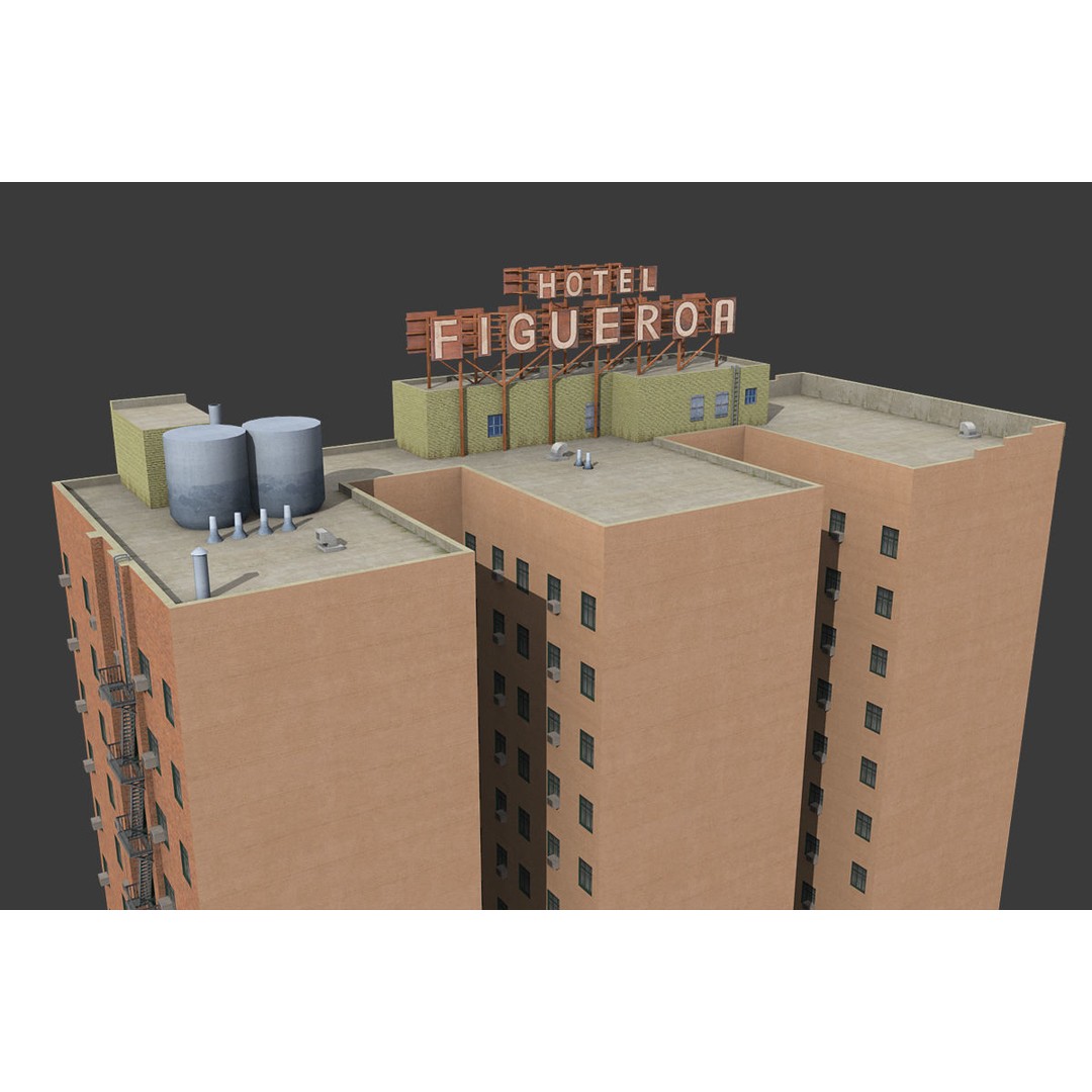 City Buildings 3D Model – Low Poly Industrial Pack for Games, FBX - View 24