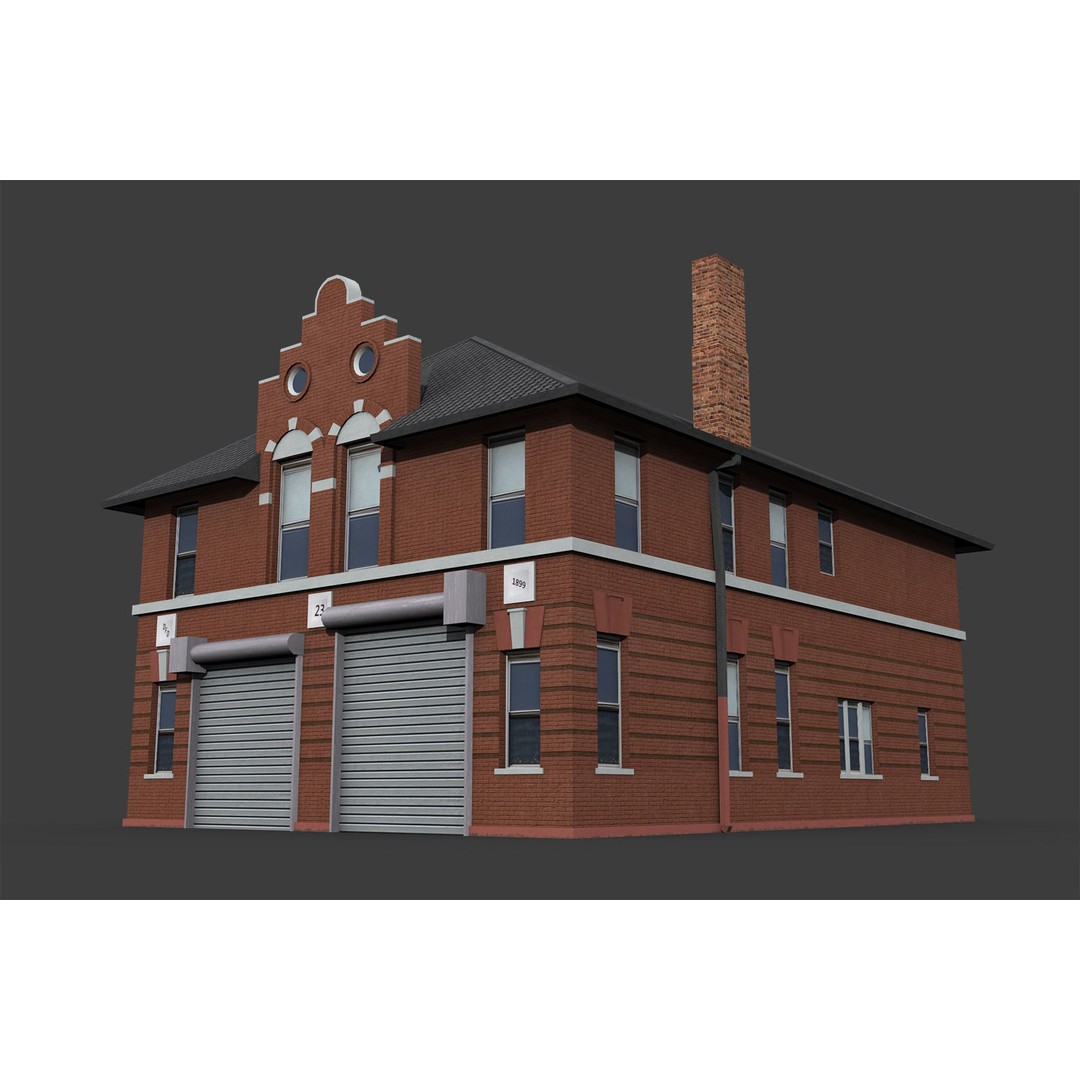 City Buildings 3D Model – Low Poly Industrial Pack for Games, FBX - View 25