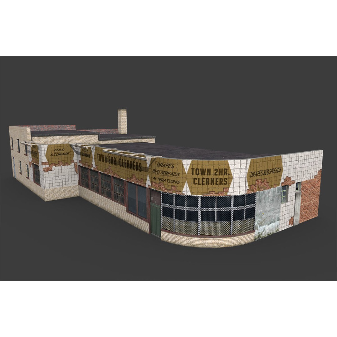 City Buildings 3D Model – Low Poly Industrial Pack for Games, FBX - View 27