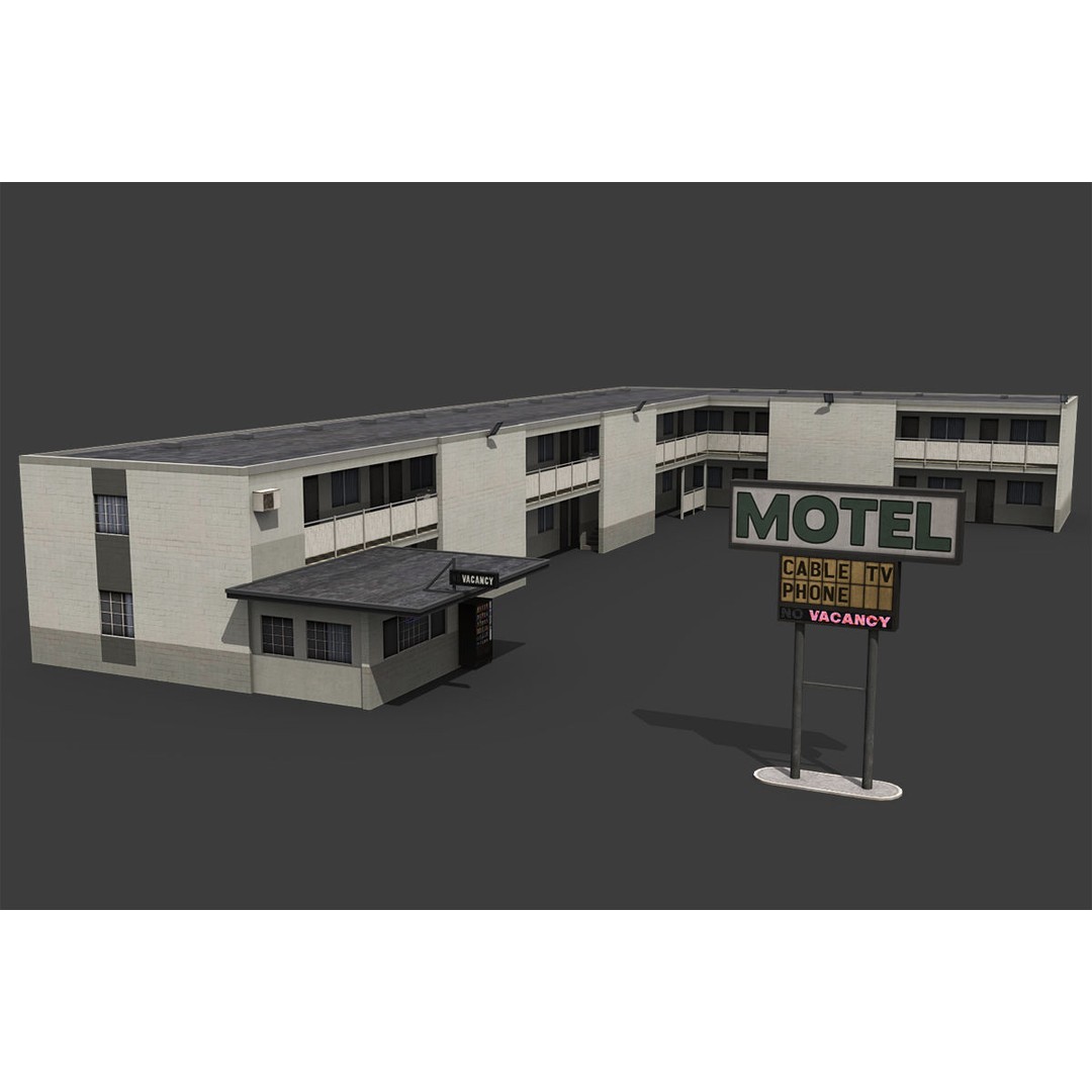 City Buildings 3D Model – Low Poly Industrial Pack for Games, FBX - View 29