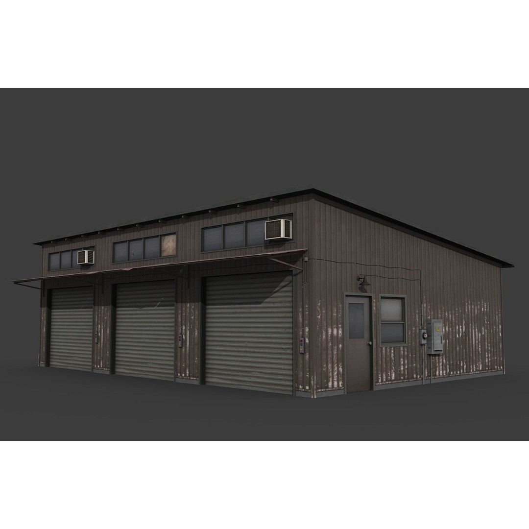 City Buildings 3D Model – Low Poly Industrial Pack for Games, FBX - View 35