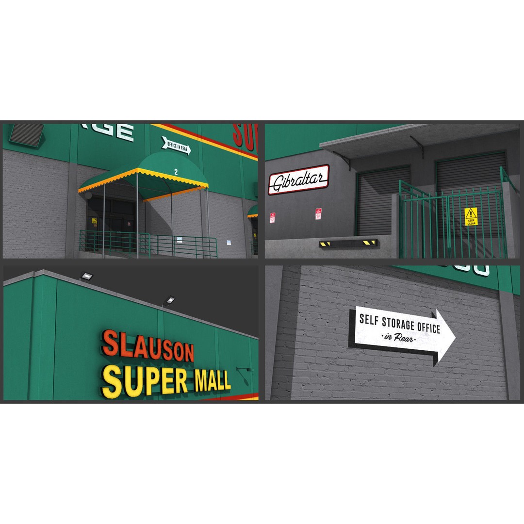 City Buildings 3D Model – Low Poly Industrial Pack for Games, FBX - View 4