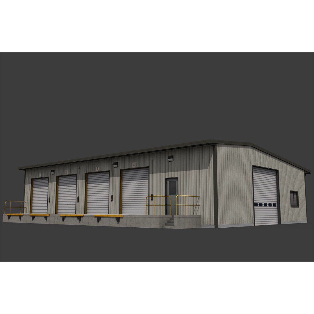 City Buildings 3D Model – Low Poly Industrial Pack for Games, FBX - View 40